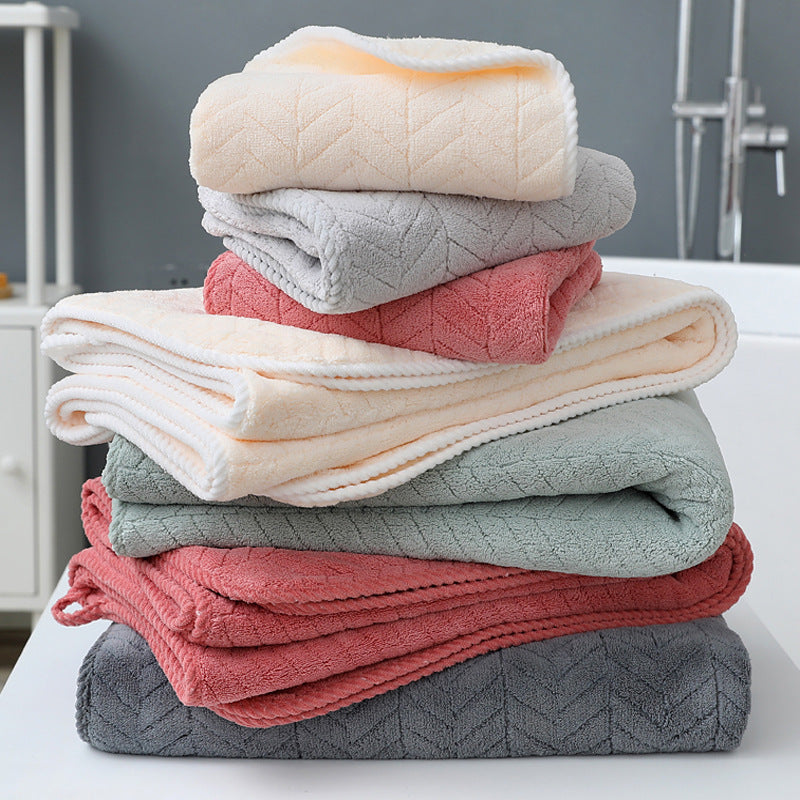 Coral Fleece Bath Towel Thickening Towel Absorbent